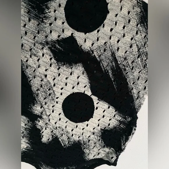 Christian Dior Boutique Galliano Era Crop Knit Painted Perforated Tank Art 10 - Picture 8 of 10